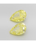 8.19 Cts Pear CVD Fancy Vivid Yellow VS1 Lab Grown CVD Diamond for Earring - $162,004.28 MXN