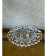 Vtg FENTON BASKET WEAVE CLEAR GLASS FOOTED CANDLE STICK HOLDER - $27.15 CAD