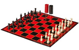 Pressman Checker/Chess/Backgammon with Folding Board - £11.16 GBP