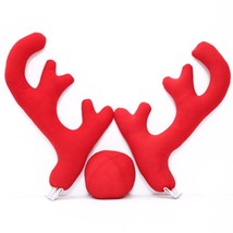 Big Rein Red Antlers+Nose Cute Antlers Car Christmas Decor Accessories - £55.82 GBP