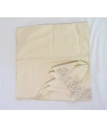 Crochet Corner Appliqué Solid Beige Scalloped 12-PC Dinner Napkin Set - £29.75 GBP