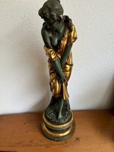 Antique gilded, Statue French, Plaster, Art Nouveau, Late 19th century - £271.07 GBP