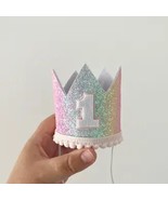 Rainbow Glitter First Birthday Crown for Kids - £15.95 GBP