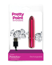 POWER BULLET PRETTY POINT 4 INCH10 FUNCTION BULLET RECHEARGEABLE VIBRATOR - £15.56 GBP