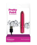 POWER BULLET PRETTY POINT 4 INCH10 FUNCTION BULLET RECHEARGEABLE VIBRATOR - $19.59