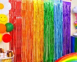 Rainbow Foil Fringe Curtains, 30 Pack Rainbow Party Decorations 13.2X6.6 Ft - £149.46 GBP