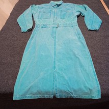 Vintage Grass Roots Terramar Blouson Denim Dress Women Medium Teal Blue - £29.11 GBP