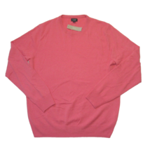 NWT J.Crew Men&#39;s Cashmere Crewneck in Dusty Barn Red Pink Pullover Sweat... - $91.08