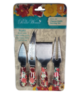 Pioneer Woman 4 Piece Cheese Knife Serving Set, Cheerful Rose - £10.87 GBP