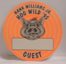 HANK WILLIAMS JR - VINTAGE ORIGINAL CONCERT TOUR CLOTH BACKSTAGE PASS - $10.00