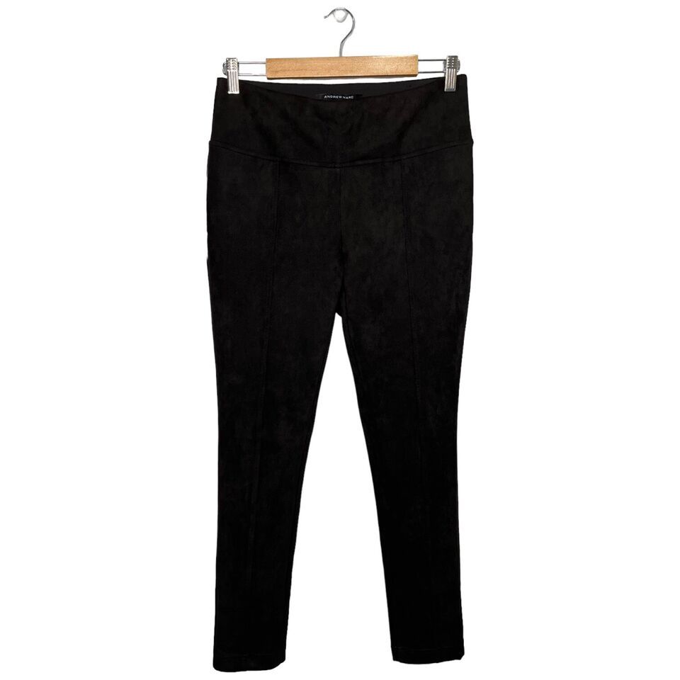 Andrew Marc Womens Super Soft Stretch Faux Suede Pull On Pants Black S - $18.80
