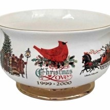 VTG Teleflora Charles Wysocki Christmas Love Bowl 7” x 4” - £32.89 GBP