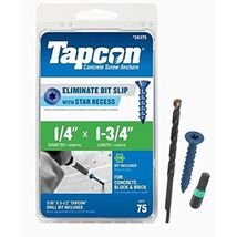 Tapcon 28375 1/4x1-3/4 Blue Star Drive Bugle Head Concrete Anchors 75/Box - $48.89 CAD