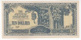 Malaya, 10 Dollars, Japanese Government Military Issue, 1942, UNC - $17.86