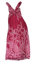 Hot pink &amp; white paisley print maxi Sundress Beach Wear - $18.70