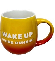 Dunkin Donuts 20oz Wake Up Drink Dunkin Be Awesome Ceramic Mug Orange Ombre - £10.99 GBP