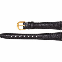 Ladies 12mm Regular Black Leather Textured Calf Padded Watch Strap Band - £26.61 GBP