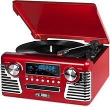 Victrola 50&#39;S Retro Bluetooth Record Player And Multimedia Center With B... - £131.96 GBP