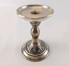 Pottery Barn Silver Plated Grape Vine Candlestick Holder Taper Pillar 6"... - $25.99