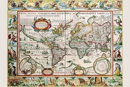 Map of the Americas by Pieter van den Keere - Art Print - £17.57 GBP+
