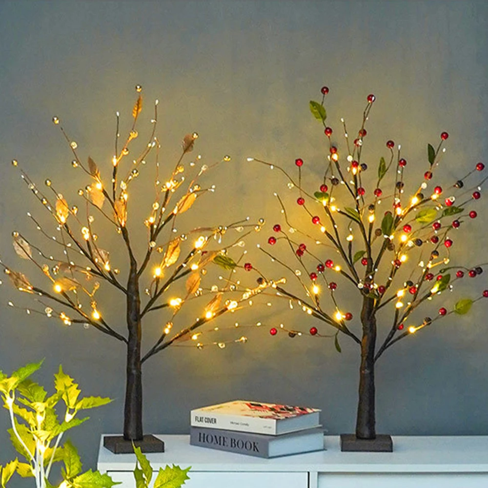 Lamp battery operated diy artificial tree light for living room bedroom christmas party thumb200