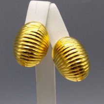 Vintage Joan Rivers Half Hoop Clip On Earrings, Gold Tone Classic - $38.70