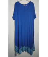 LOGO Lori Goldstein XLP Petite Long Jersey Dress Blue Handkerchief Hem P... - £19.77 GBP