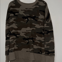 Time and Tru Green and Brown Camouflage Crewneck Sweater - $9.80
