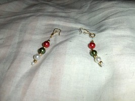 &quot;Christmas Glass Pearls&quot; earrings - $2.00