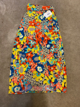 Lularoe NWT Full Length Multicolor Floral Print Pink Blue Maxi Skirt Size XXS - £18.51 GBP