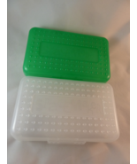 2 Vintage 2-Tone Plastic SpaceMaker Space Maker Pencil Box Clear & light Green - $15.93