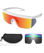Cycling Glasses with 4 Lenses, UV400 Polarized Sports Sunglasses Shield ... - £15.23 GBP