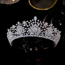 Luxurious wedding headdress high quality zircon CZ bridal Tiara queen princess b - £117.35 GBP