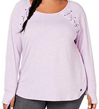 allbrand365 designer Womens Plus Size Tie Detail Top Size 3X Color Lilac - £24.03 GBP