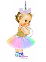 Baby Girl Unicorn Edible Cake Topper Ballerina - £10.38 GBP