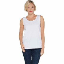 Bob Mackie Essentials Sleeveless Scoop Neck Knit Top white M NEW A345154 - $17.09