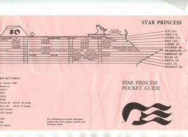 Star Princess Pocket Guide Fact Sheet and Deck Guide - $11.88