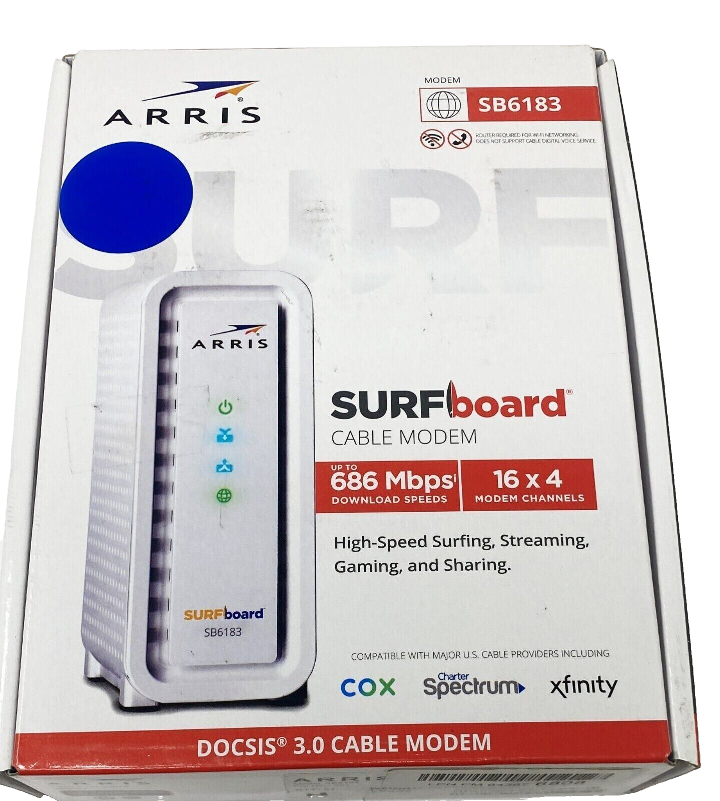 Arris SB6183 Surfboard Cable Modem 16X4 Channels DOCSIS 3.0 - Device Only - $16.88