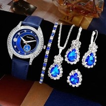 Watch with Bracelet Earrings And Necklace Women&#39;s 6 Pcs Set Fast Free Shipping  - £15.09 GBP