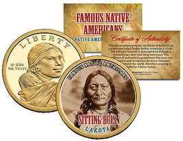 Sitting Bull *Famous Native Americans* Sacagawea Dollar Us $1 Coin Lakota Indian - $9.46