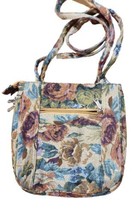 Crossbody Unique Canvas Women&#39;s Purse Handbag Tan Floral Print Crossbody - $27.25