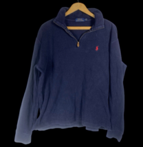 Polo Ralph Lauren 1/4 Zip Sweater Mens Size Medium Navy Blue Pullover Ol... - £29.58 GBP