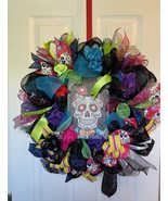Day of the dead wreath, day of the dead decor, halloween wreath, fall wr... - $2,173.61 MXN