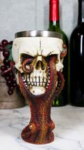 Marine Sea Cthulhu Octopus With Tentacles Wrecking Skull Wine Goblet Chalice - £26.30 GBP