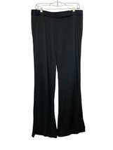 Theory Satin Flare Leg Pants Women Size 10 Black Dressy Stretch Y2K Mid ... - $22.44