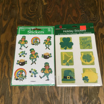 Vintage sealed Saint Patrick&#39;s day stickers shamrock leprechaun pot of gold - $365.13 MXN