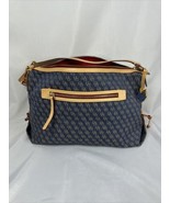 Dooney &amp; Bourke Large Denim/ Tan Trim Logo Purse Tote Handbag Purse - $169.28