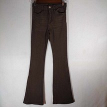 Shein Corduroy Pants Juniors Size XS Brown 30 in Inseam High Rise Pockets Womens - £7.98 GBP