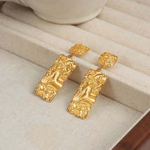 Titanium Steel Textured Geometric Earrings - $16.64