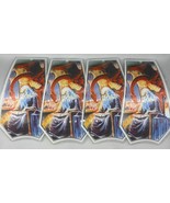 Set Of 4 Fantasy Wizard Dragon Replacement Glass Panel Touch Light Lamp - $277.45 MXN